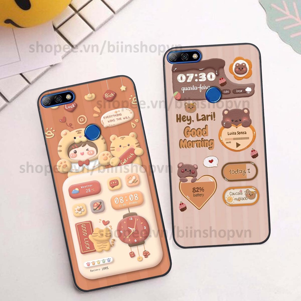 Ốp Huawei Y7 Prime 2018 / Y7 Pro 2018 in 3D icon gấu nổi siêu xinh, siêu đáng yêu, cá tính phong cách