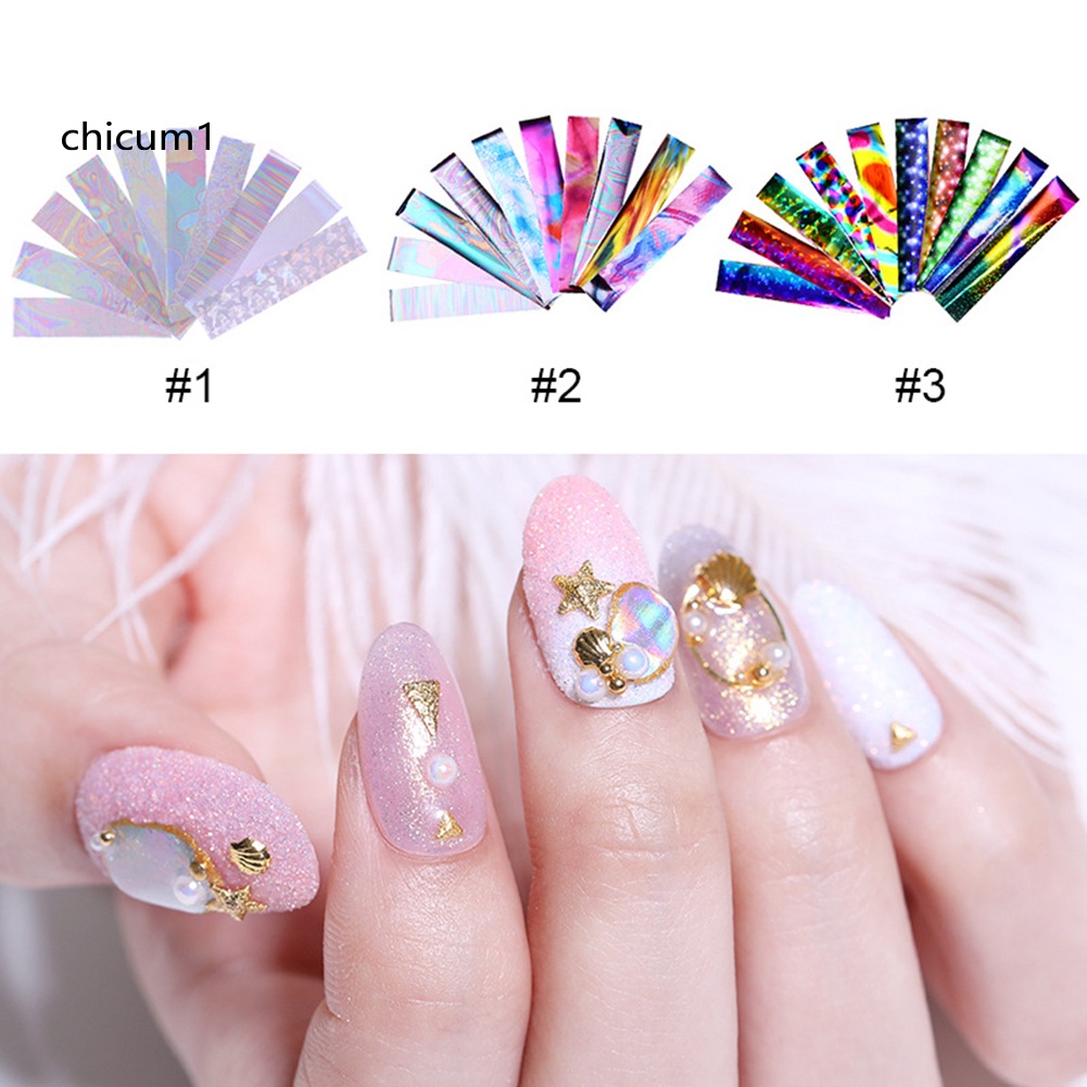 [Hàng mới về] Set 10 cuộn giấy foil dán móng nghệ thuật