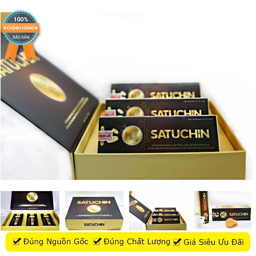 ✅CAM KẾT CHÍNH HÃNG - SATUCHIN (Hộp 3 tuýp sủi) – Viên sủi trĩ chiết xuất từ hoa hòe