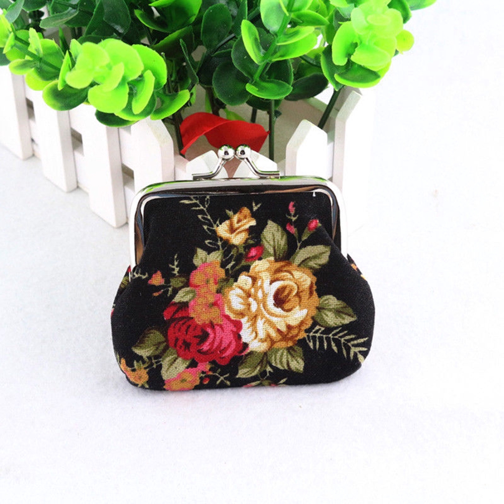 Ví đựng tiền xu mini họa tiết hoa cổ điển