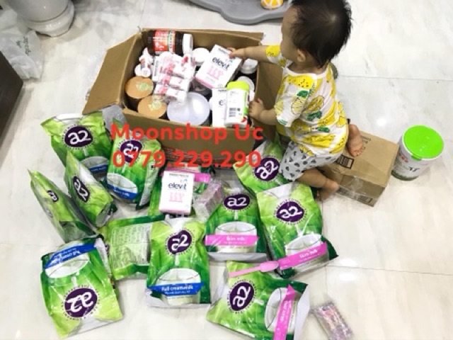 Sữa A2 Skim Milk tách béo và Sữa A2 nguyên kem Úc dạng hộp mẫu mới date xa