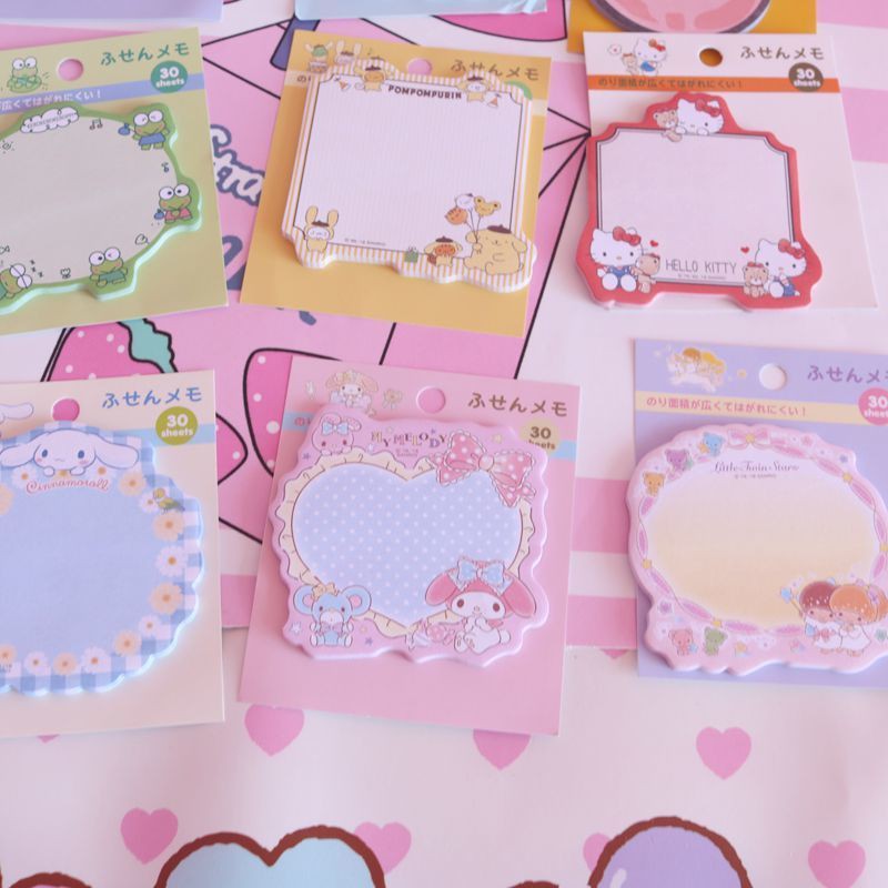 SANRIO Set 30 tờ giấy ghi chú họa tiết hoạt hình dễ thương