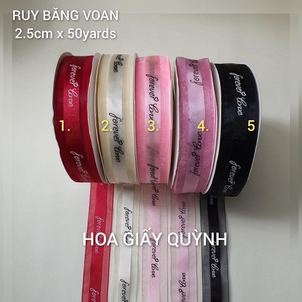 RUY BĂNG VOAN chữ 2.5cm