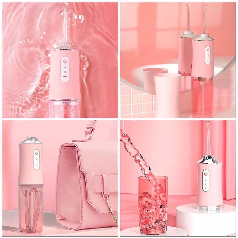 Máy Tăm Nước Cầm Tay - Tăm Nước Vệ Sinh Răng Miệng Oral irrigator - Sạc USB, Chống Nước, Công nghệ Châu Âu