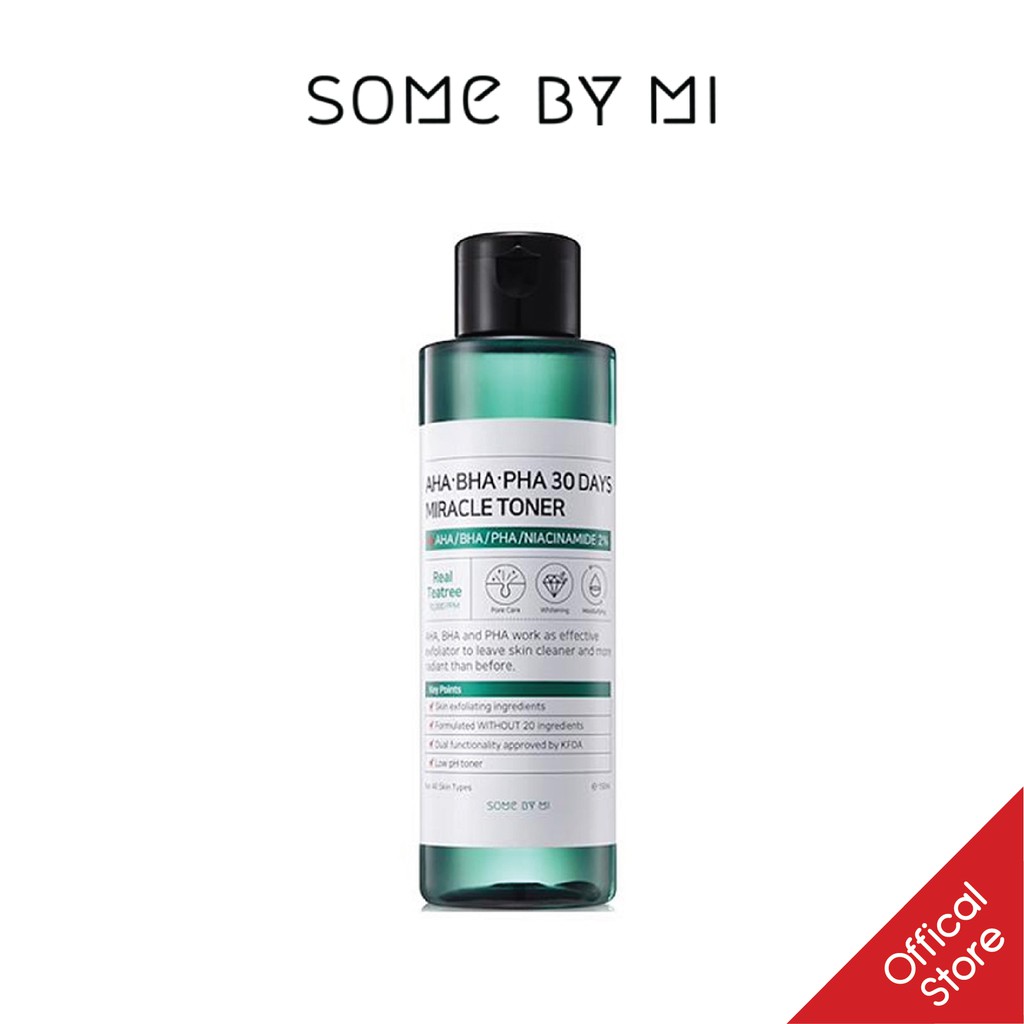 [Mã FMCGM8 giảm 8% đơn 300k tối đa 70k] Nước Hoa Hồng Giảm Mụn Some By Mi AHA-BHA-PHA 30 Days Miracle Toner 150ml