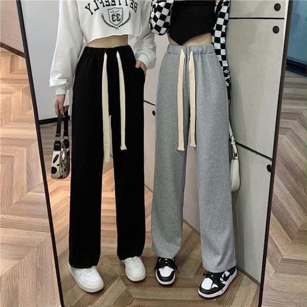 Quần jogger-quần bom nỉ nữ dáng xuông kèm dây buông chất da cá dày dặn Q531 SUTANO