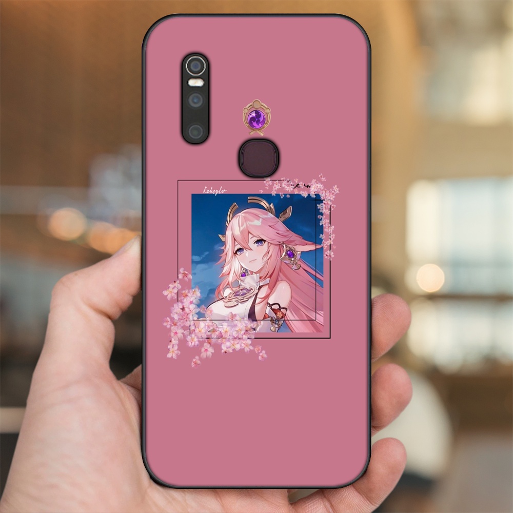 Ốp lưng Vivo V15 viền đen in hình Yae Miko Genshin Impact