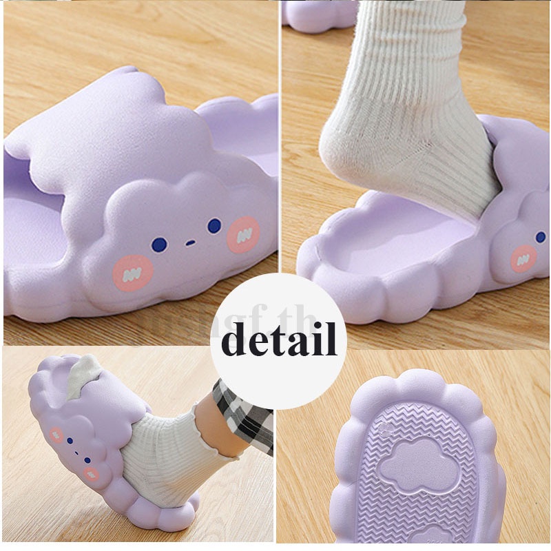 Dép đế mềm chống trượt hình đám mây hoạt hình đáng yêu có size 36-45 dành cho nữ