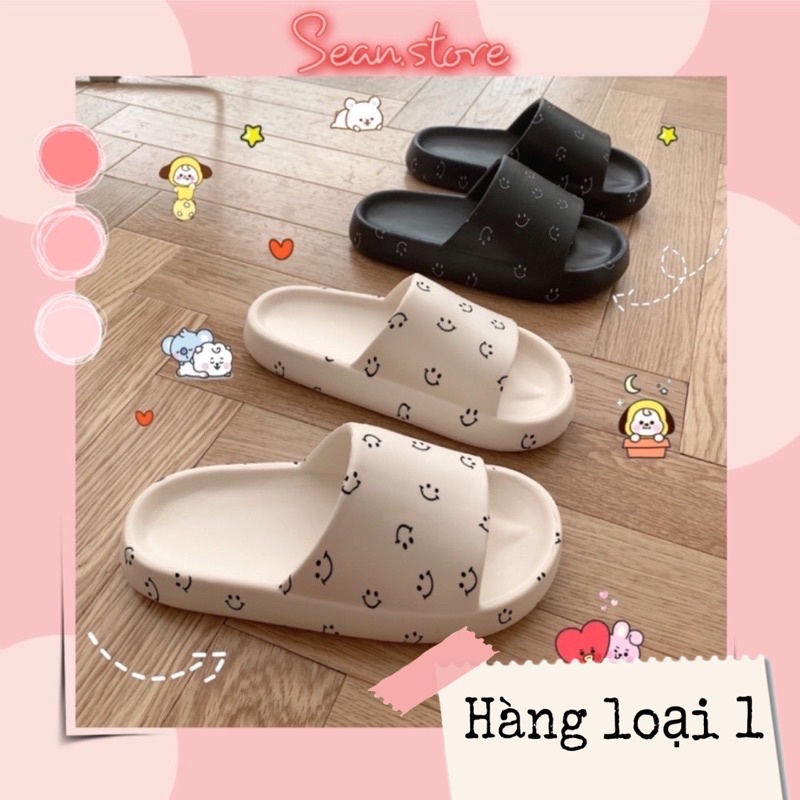 DÉP HÌNH MẶT CƯỜI DÉP QUAI NGANG UNISEX NAM NỮ ĐÚC NGUYÊN KHỐI