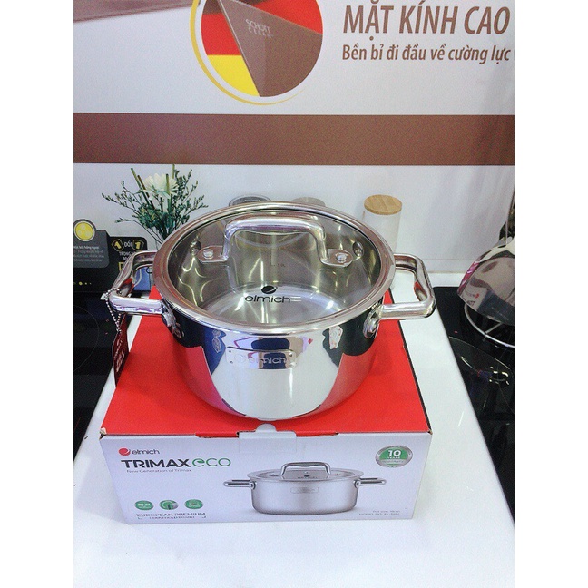 Nồi lẻ inox liền khối Elmich Trimax ECO EL-399X đủ size  size 16cm, 18cm, 22cm,24cm, 26cm , 28cm
