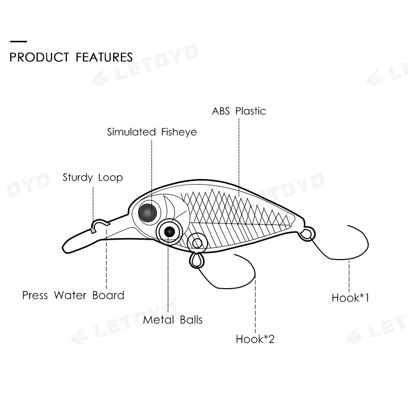 Mồi Câu Cá Chuyên Dụng 50mm 3.2g 0-1.5m