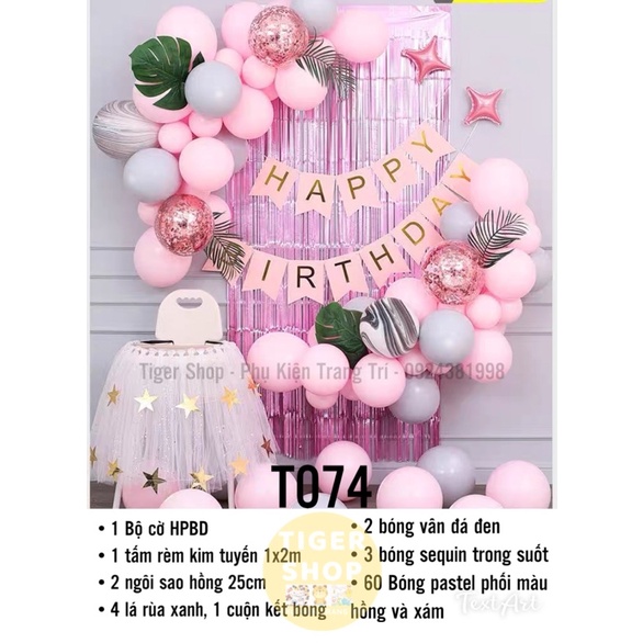 ❤️(Tặng Bơm+ Keo) Set Phụ Kiện Trang Trí Sinh Nhật
