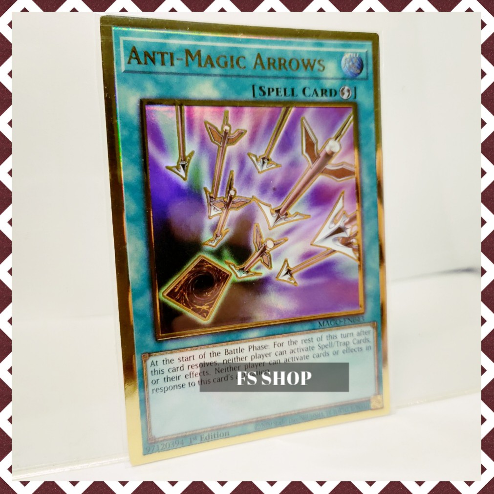 Thẻ bài Yugioh phép thuật- Anti-Magic Arrows  (Premium Gold Rare)-Thẻ bài chính hãng