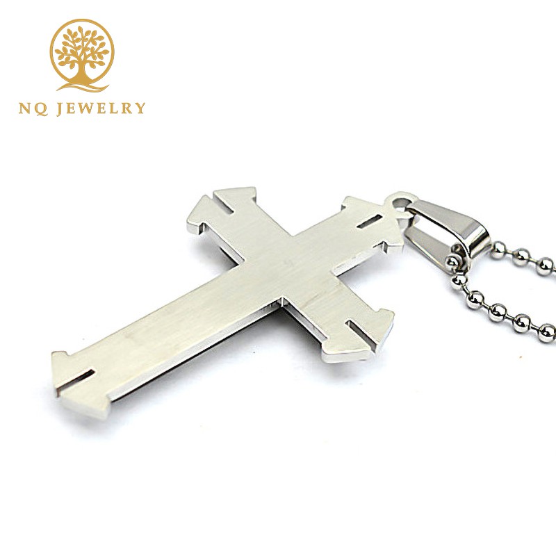 Dây chuyền mặt thánh giá hợp kim mạ bạc - NQ Jewelry
