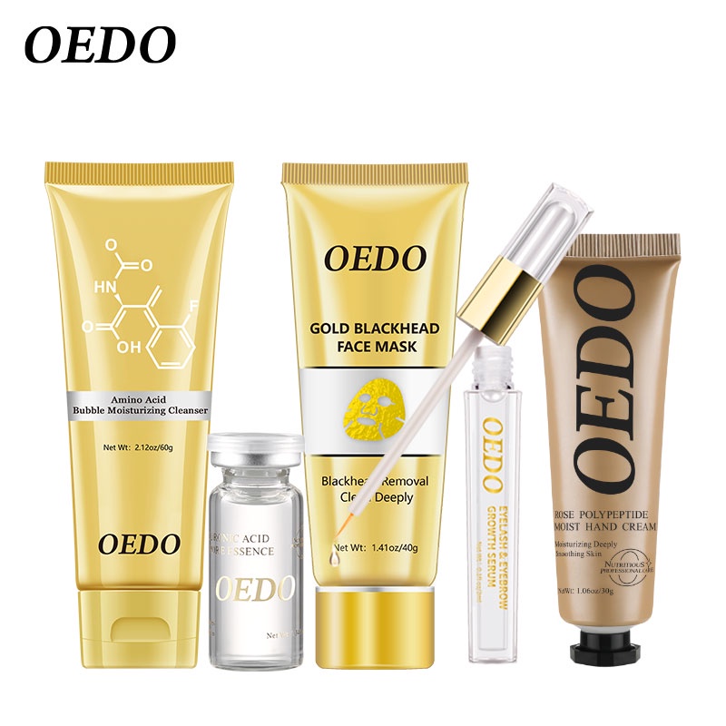 Bộ Sản Phẩm OEDO Sữa Rửa Mặt Dưỡng Ẩm Amino +Mặt nạ vàng+ Tinh Chất Làm Săn Chắc Da +Kem dưỡng trắng da tay+Tinh chất Dưỡng dài mi chất lượng cao