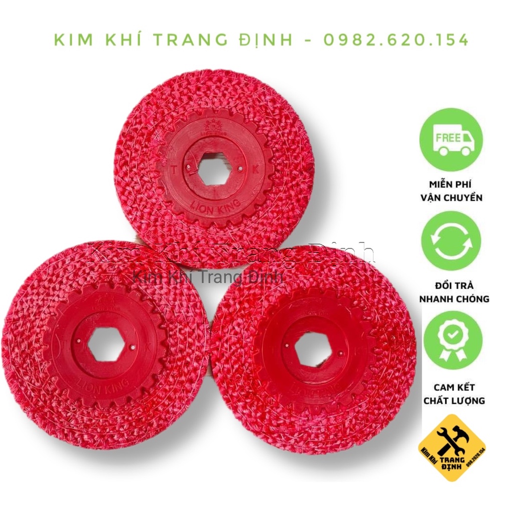 Xơ dừa đỏ đánh bóng inox 100mm