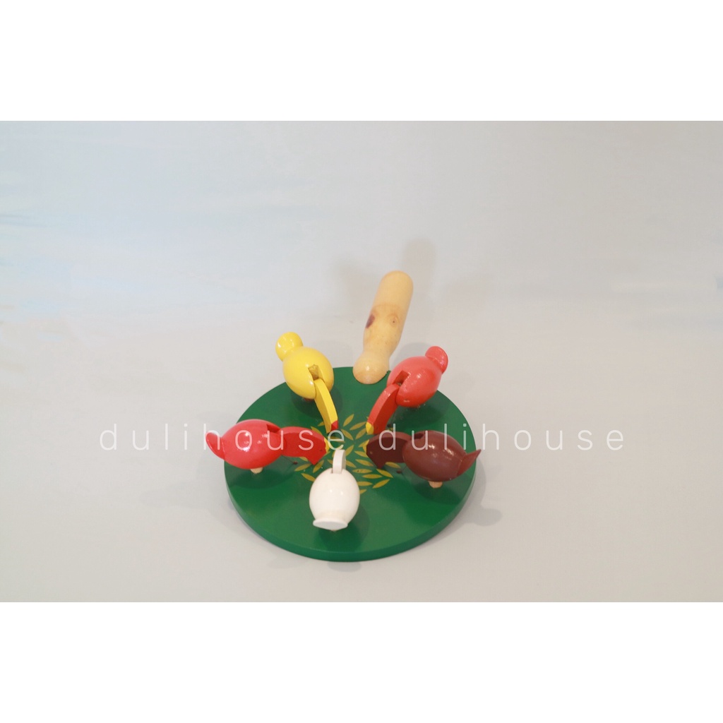 Đồ chơi Gỗ đàn gà mổ thóc - Giúp bé cầm nắm rèn luyện bàn tay, phát triển cơ quan thính giác &amp; thị giác