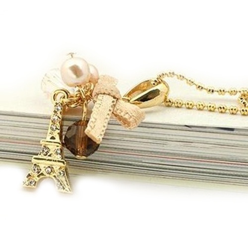 Dây chuyền mặt tháp Eiffel đính kim cương giả xinh xắn dành cho nữ