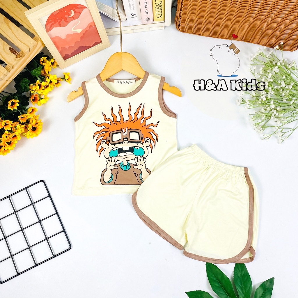 [Bé 19-33kg] Bộ Ba lỗ thun lạnh in hình SIZE ĐẠI cho bé trai bé gái từ 19-33kg - HÀNG CHUẨN LOẠI 1
