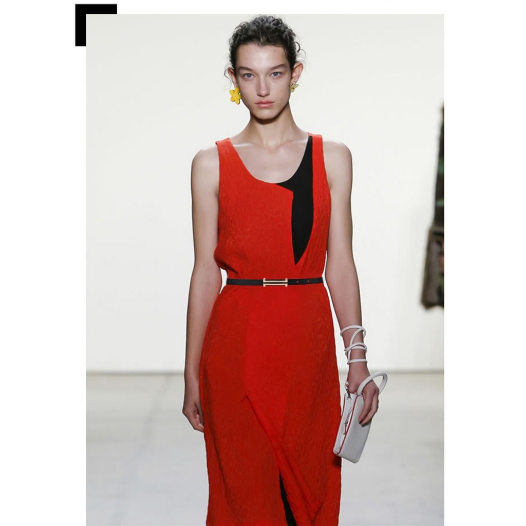 Thắt Lưng Da Thật Màu Xanh Lá Phối Khóa Mỏng Thời Trang Cho Nữ