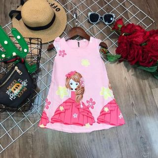 Váy lanh lụa hình elsa cho bé