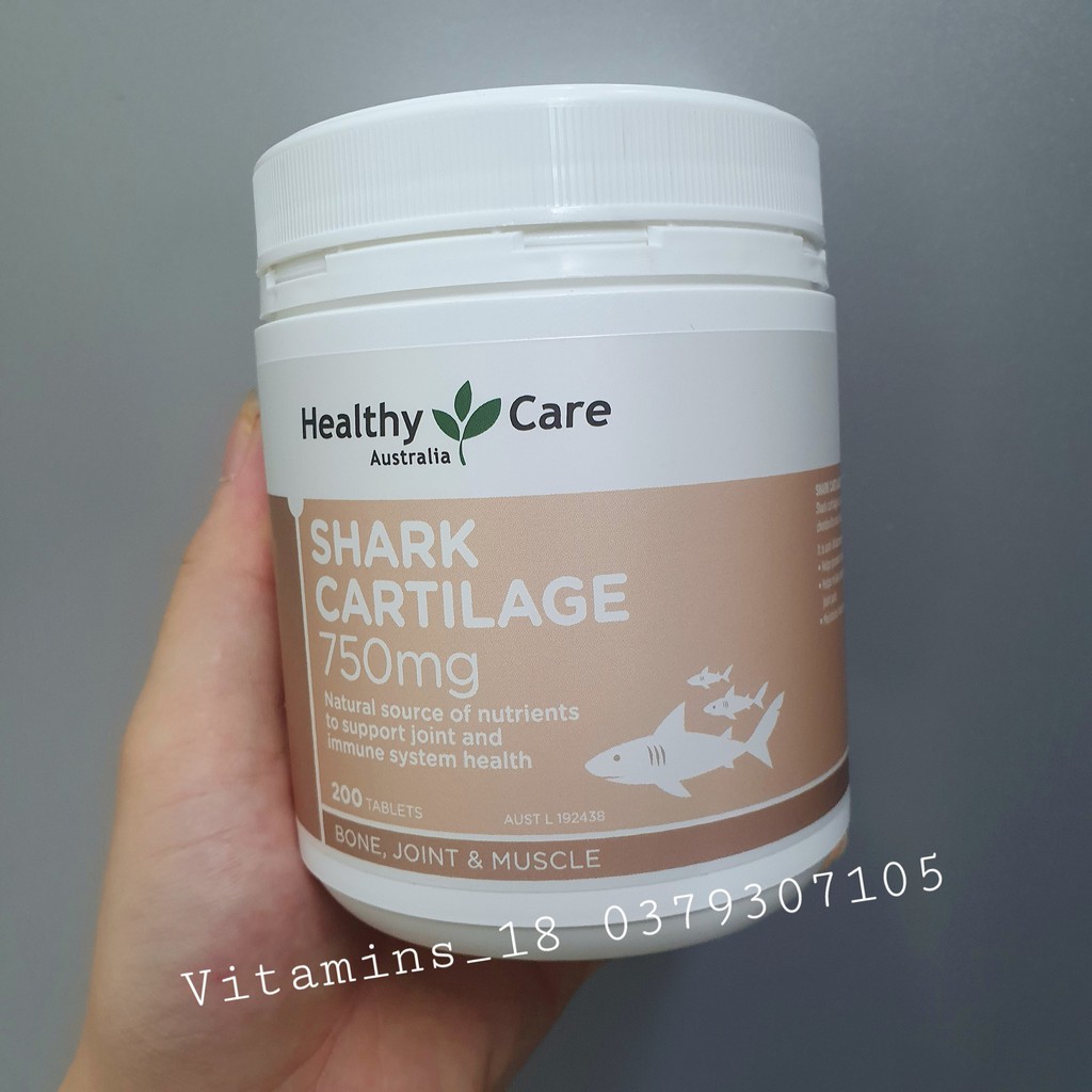 Sụn cá mập Healthy Care Shark Cartilage 200 viên Úc mẫu mới