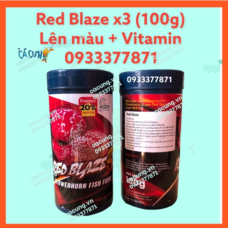 CZ20 - Red Blaze X3 100g - Thức Ăn Hỗ Trợ Cá Lên Màu và Vitamin
