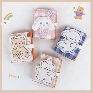 Ví Ngắn Chất Liệu Da Pu Họa Tiết Gấu Hoạt Hình Dễ Thương