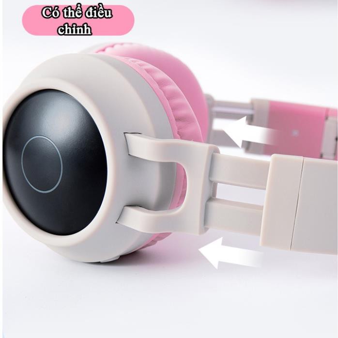 Tai Nghe Mèo Bluetooth, Headphone Tai Mèo Dễ Thương Có Mic,Âm Bass Mạnh Mẽ Và Dung Lượng Pin Khủng 400mAh BH 12 Tháng