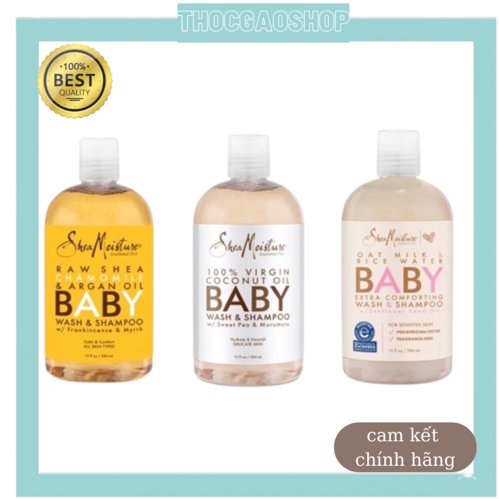 Sữa tắm Shea Moisture 384ml Mỹ mùi hương ngọt ngào giúp làm sạch và mềm mại da bé