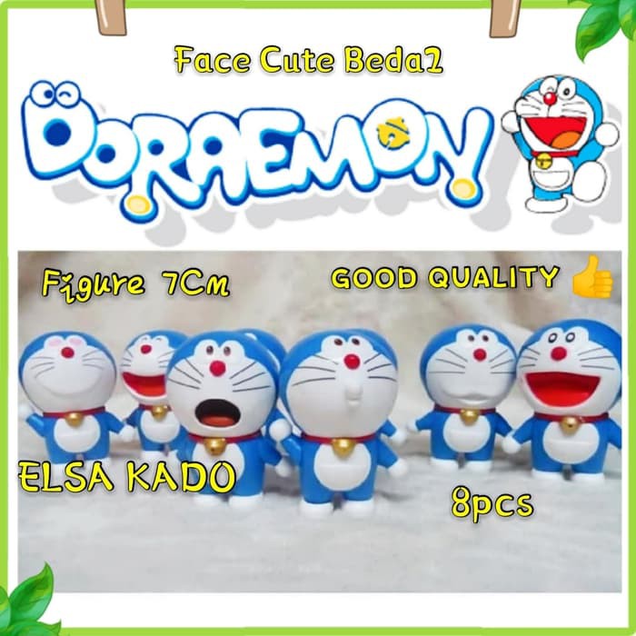 Doraemon Set 8 Mô Hình Nhân Vật Hoạt Hình Trang Trí Bánh Kem