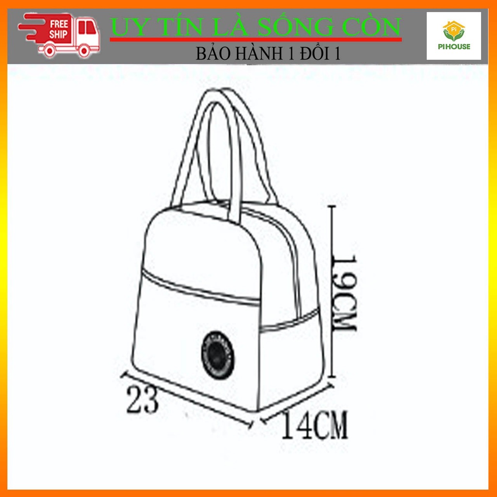 Túi giữ nhiệt mang cơm có quai cầm tiện lợi, túi đựng hộp cơm văn phòng lịch sự