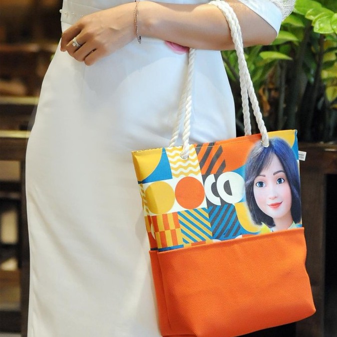 Túi Tote Vải Canvas In Hình Chân Dung Kymviet 100% Handmade, Thiết Kế Thời Trang, Đựng Đồ Đa Năng