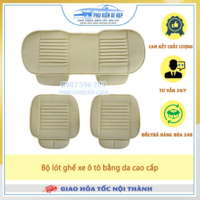 Lót ghế xe ô tô xe hơi Da CAO CẤP Than Hoạt Tính khử mùi hôi bảo vệ Da ghế