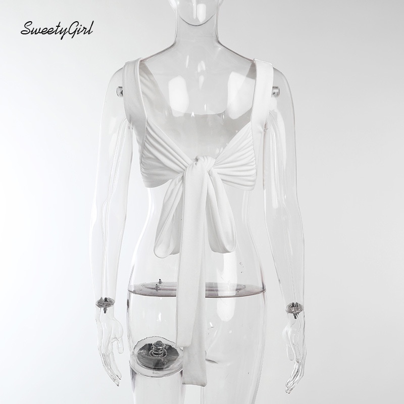 Áo Tank Top Hai Dây Hở Lưng Màu Trơn Phong Cách Đường Phố Gợi Cảm Cho Nữ