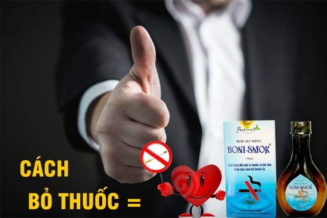 Nước súc miệng BONI SMOK  làm giảm mùi vị thuốc lá,thuốc lào sạch miệng ,viêm lợi