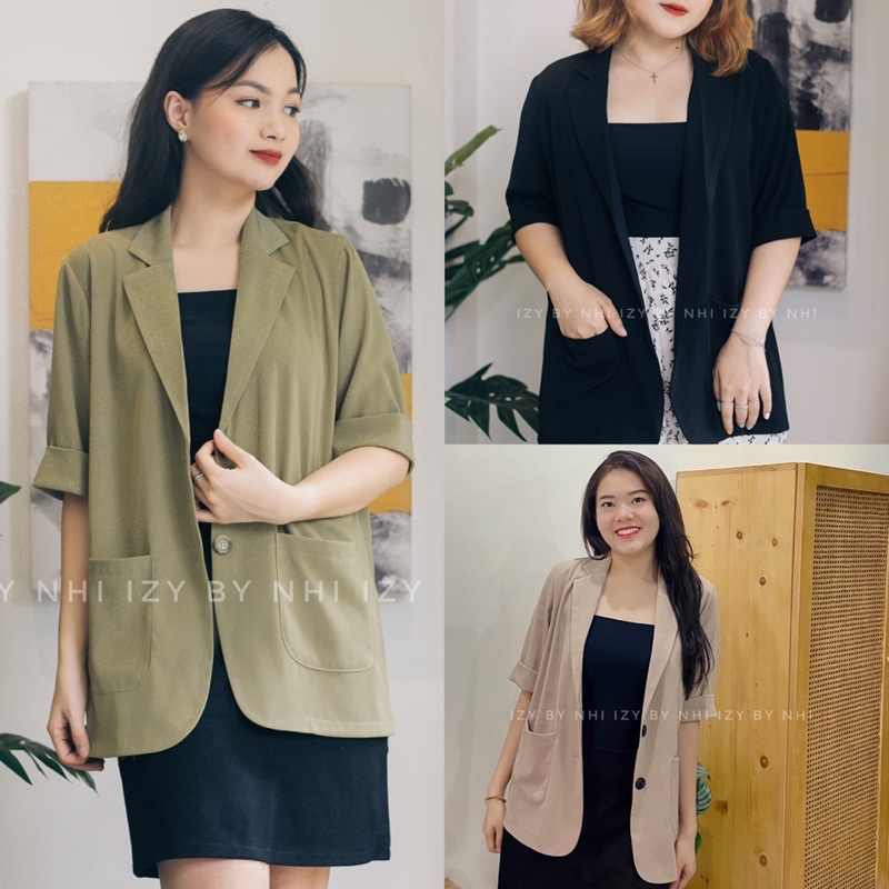 ÁO KHOÁC BLAZER BIGSIZE TAY LỠ CÓ TÚI - BLAZER BIG SIZE THIẾT KẾ - IZY BY NHI ...