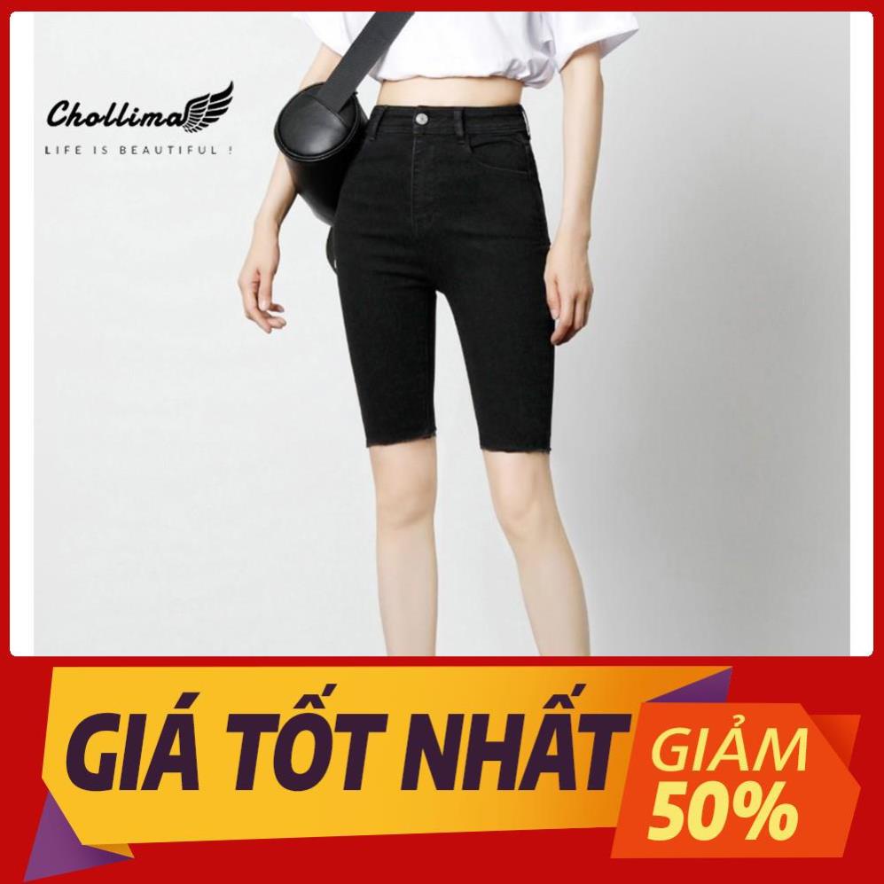 Quần short ngố jean co giãn Chollima trơn căn bản QS024 dễ phối đồ phong cách trẻ trung năng động !
