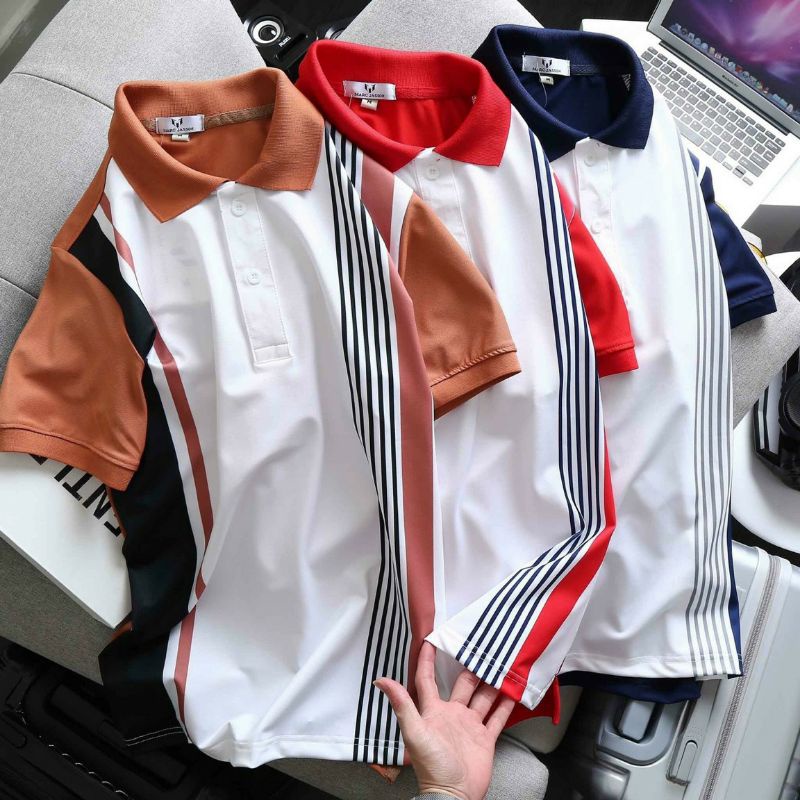 Áo thun cá sấu nam sọc đứng cực sang đẹp chảnh nha | BigBuy360 - bigbuy360.vn