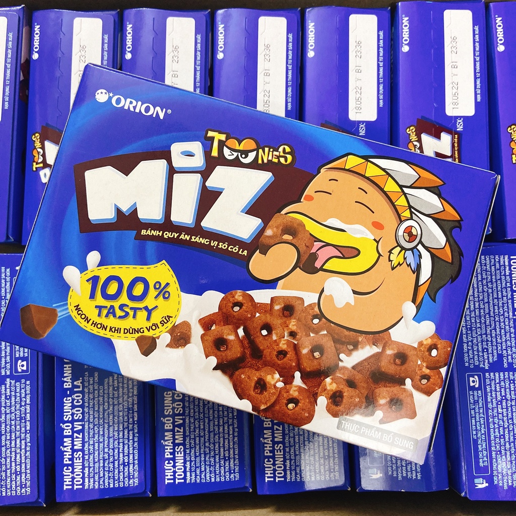 Bánh quy ăn sáng vị socola Orion Toonies Miz 54g