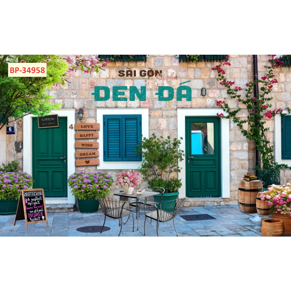 Tranh dán tường 3dcho quán cafe,nhà hàng