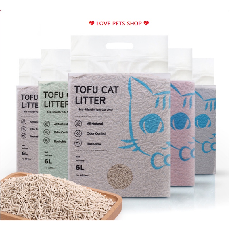 CÁT VỆ SINH CHO MÈO LÀM TỪ ĐẬU NÀNH TOFU CAT 6L - LOVE PETS SHOP
