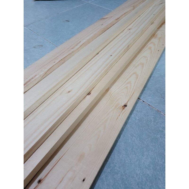 Bó 5 thanh gỗ thông pallet 1m2 rộng 9.5cm dày 1.5cm đã bào láng đẹp 4 mặt