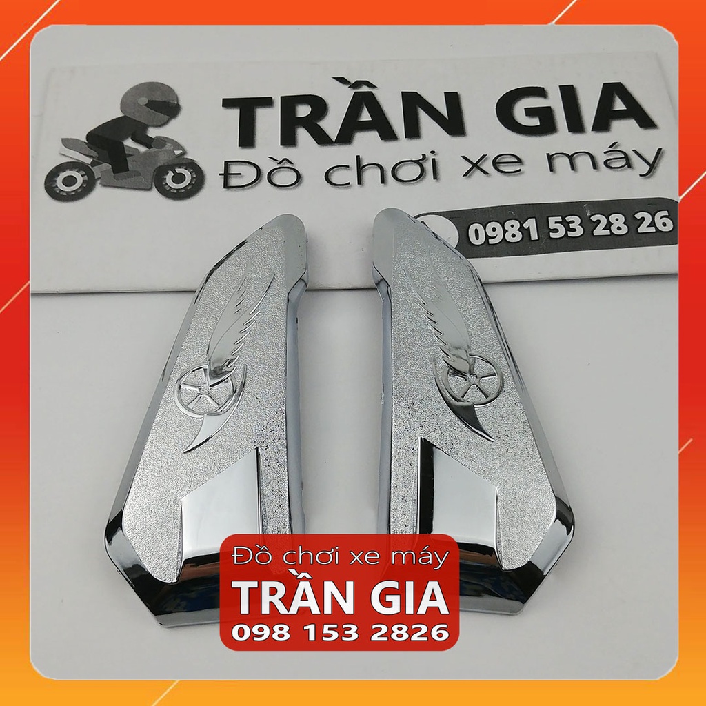 Ốp gác chân sau nhỏ xe Sh Mode năm 2013-2014-2015-2016-2017-2018-2019 Sh Mo nữ xi inox cacbon - phụ kiện trang trí