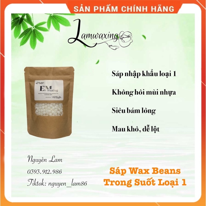 [Chính Hãng]100gr Sáp Wax Lông Nóng Trong Suốt Cao Cấp Có Mùi Thơm Tặng Kèm Que Gỗ