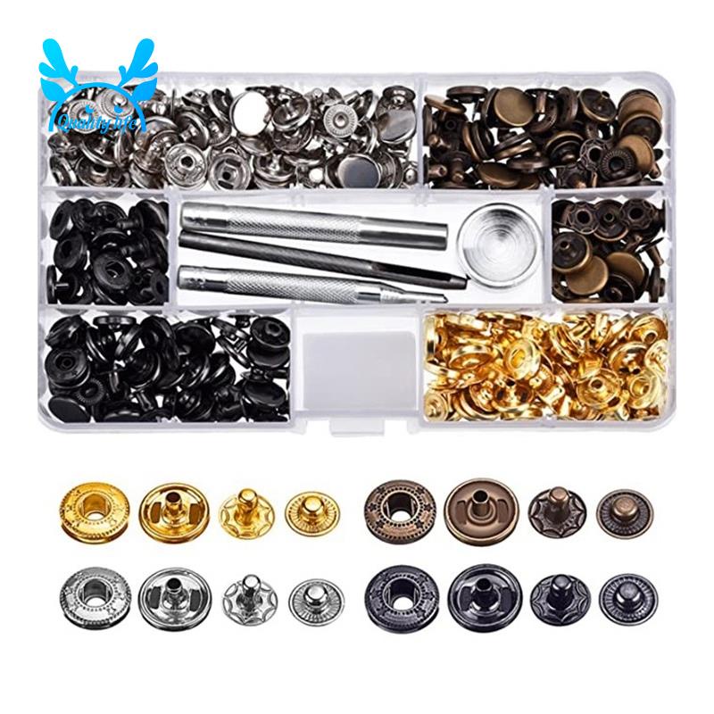 Bộ 100 nút bấm kim loại 4 màu 12.5Mm chuyên dụng cho quần áo/ túi xách