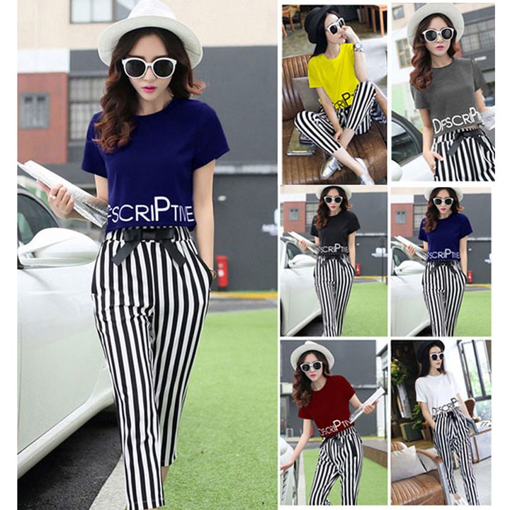 Bộ đồ thể thao nữ phối sọc TT01