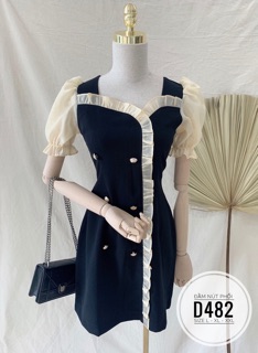 Bigsize Đầm nút phối D482