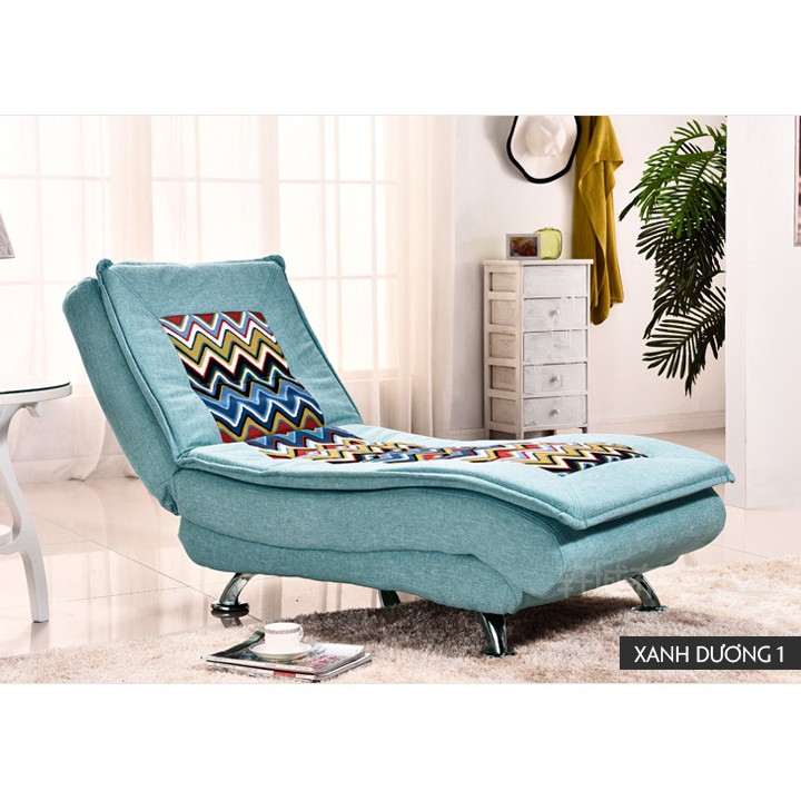 Ghế Sofa thư giãn kiêm giường Sofa thư giãn giải trí - KT: 178 x 70 x 45cm ( màu xanh )