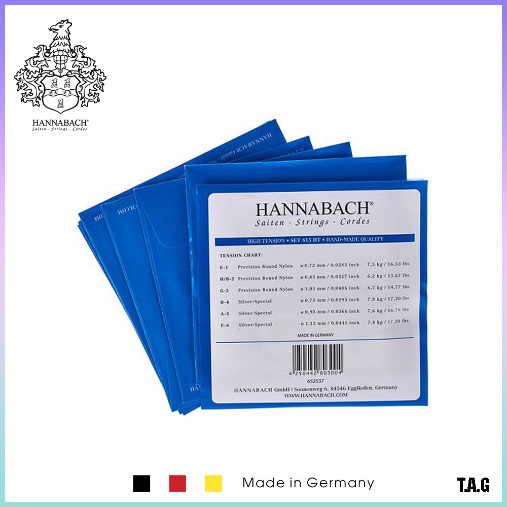 Dây nylon đàn Guitar Classic Hannabach 815HT, Silver Special, High Tension, Made in Germany